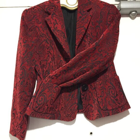 GILANI PATTERN VELVET BLAZERS SIZE 8 - Picture 4 of 11